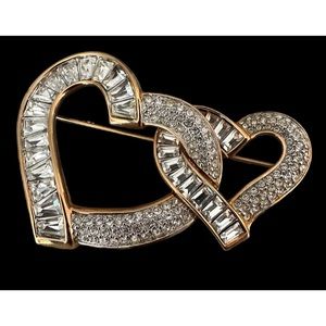 Swarovski Double Heart Pin Brooch
